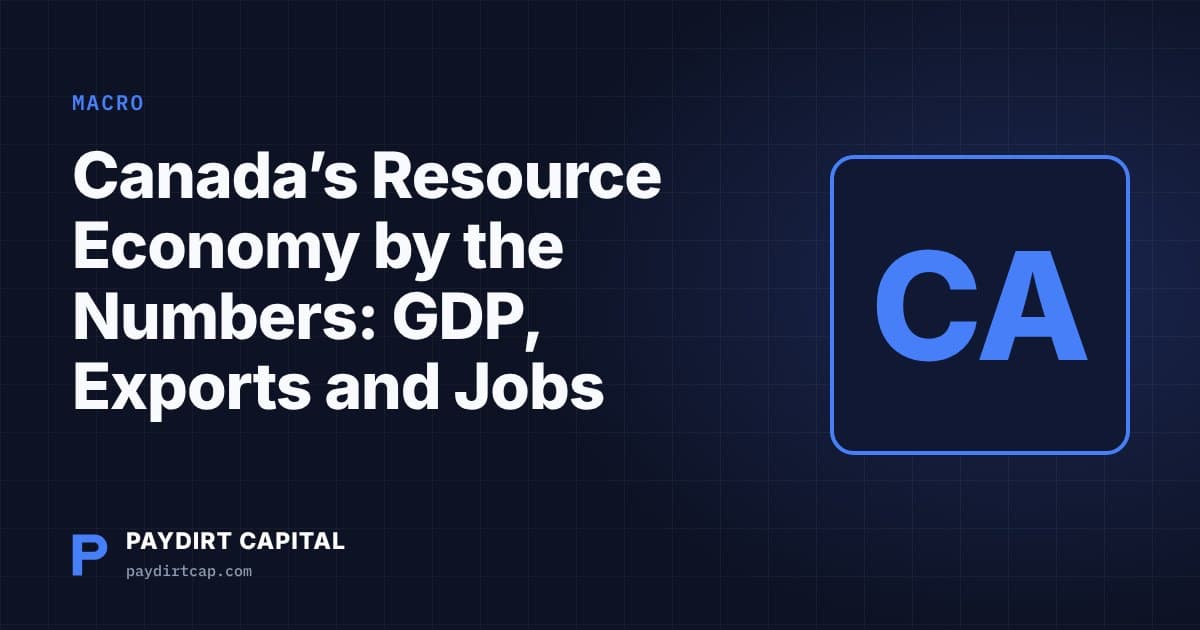 Paydirt Capital cover: Canada's Resource Economy by the Numbers: GDP, Exports and Jobs